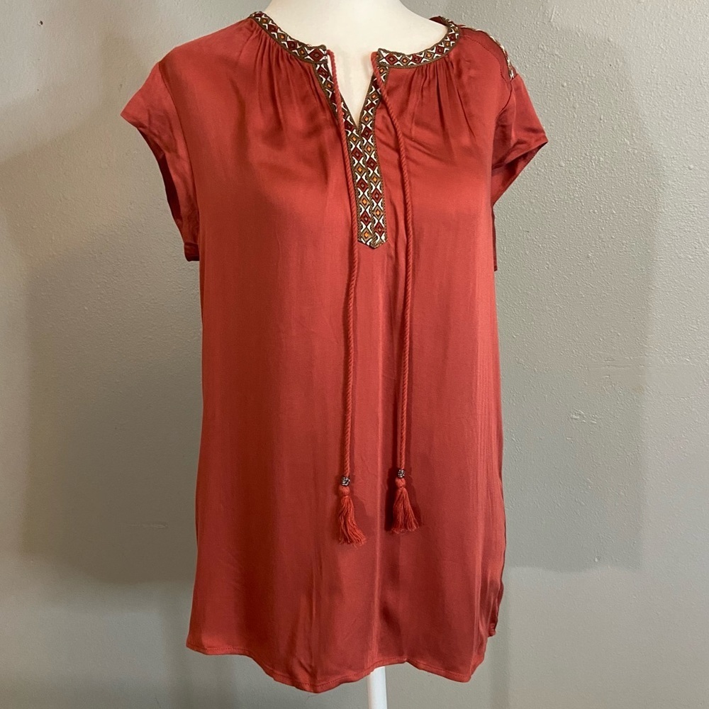 DR2 Orange Bohemian Blouse Size